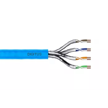 DIGITUS Cat6A inštalačný kábel U/FTP Dca AWG 23/1 LSOH 500m modrý rolka