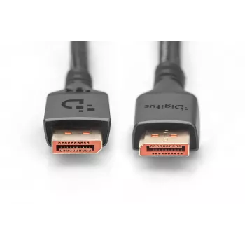 Digitus DisplayPort 2.1 prepojovací kábel, 16K, 80 Gbps, 2 m, Čierny