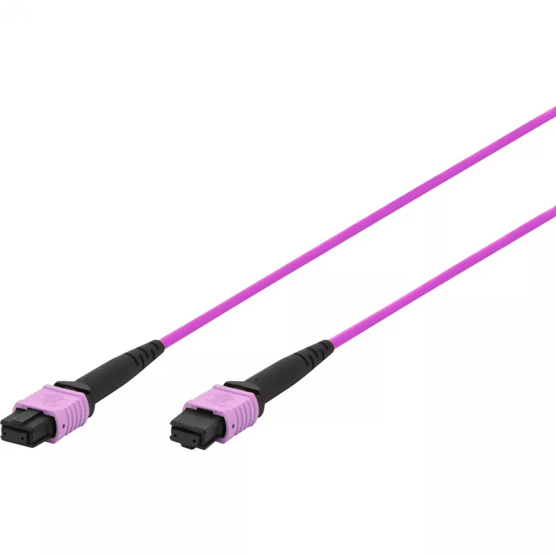 DIGITUS OM4 MPO na MPO 12-vláknový patch kábel, 2m, metóda A, fialový DK-2566-02/4