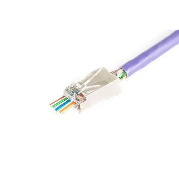 DIGITUS RJ45 (8P8C) priechodný konektor samec, Cat.6, tienený, AWG 26-24, balenie 100 ks