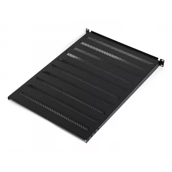 DIGITUS TN-19-550-1U-BK 19 palcová pevná racková polica, 1U, hĺbka 550 mm, nosnosť 25 kg, čierna