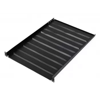 DIGITUS TN-19-550-1U-BK 19 palcová pevná racková polica, 1U, hĺbka 550 mm, nosnosť 25 kg, čierna