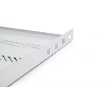 Digitus TN-19-650-1U-GY 19-palcová pevná polica 1U, hĺbka 650 mm, sivá, nosnosť 25 kg