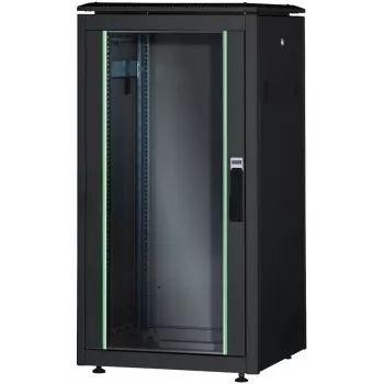 DIGITUS Unique 26U sieťový rozvádzač 1342x600x1000mm čierny (voľne stojaci, sklenené dvere)