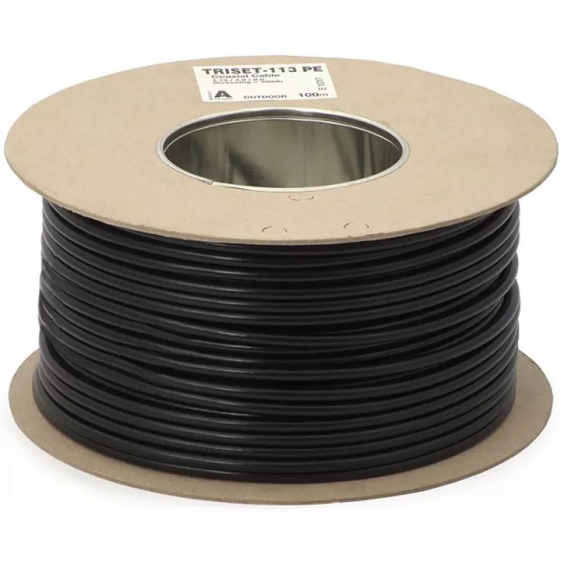 DIPOL TRISET-113 gélom plnený koaxiálny kábel 75 Ohm PE plášť trieda A 100 dB
