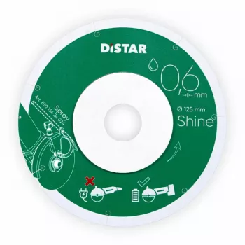 DISTAR SHINE diamantový rezací kotúč 125 x 0,6 x 22,23 mm súvislý okraj pre keramické a porcelánové dlaždice