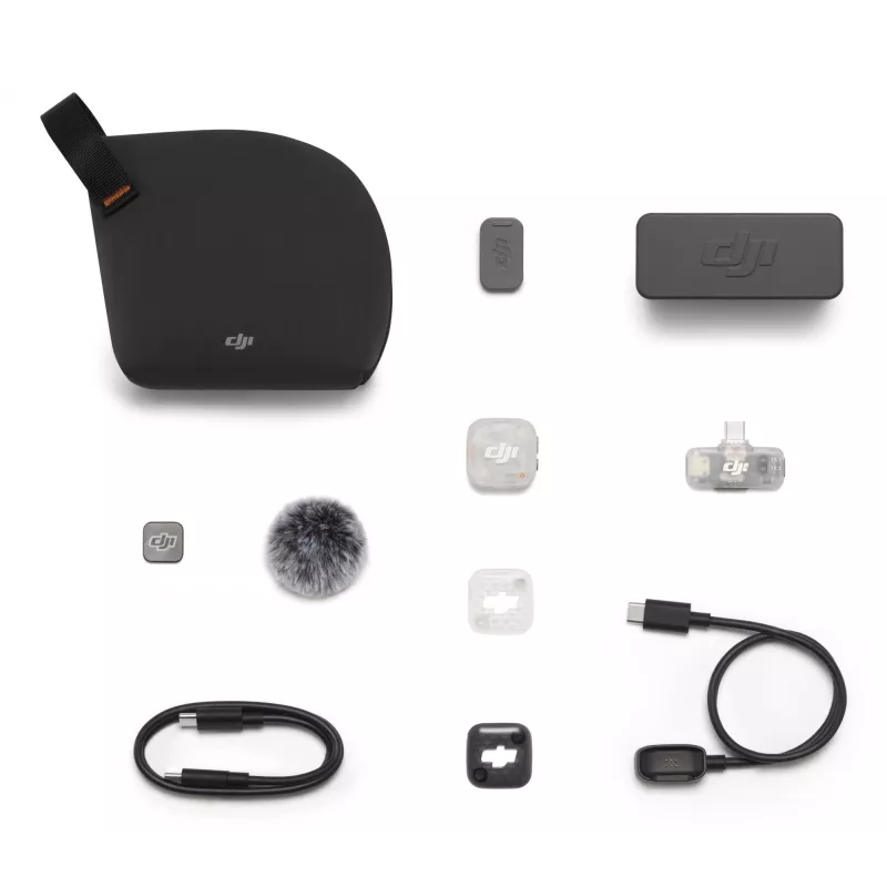 DJI Mic Mini 2S bezdrôtový mikrofónový systém (1 vysielač + 1 mobilný prijímač + nabíjacie puzdro)