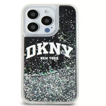 DKNY Apple iPhone 15 Pro 6,1 palca hardcase Liquid Glitter Big Logo čierna