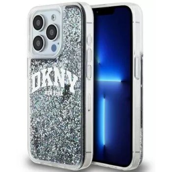DKNY Apple iPhone 15 Pro 6,1 palca hardcase Liquid Glitter Big Logo čierna