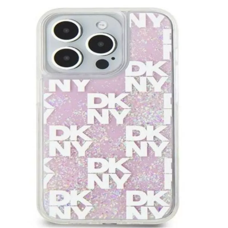 DKNY Apple iPhone 15 Pro 6,1 palca hardcase Liquid Glitter Multilogo ružová