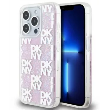 DKNY Apple iPhone 15 Pro 6,1 palca hardcase Liquid Glitter Multilogo ružová