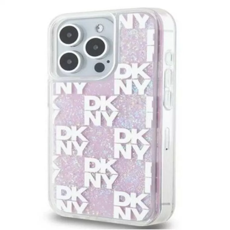DKNY Apple iPhone 15 Pro Max 6,7 palca Hardcase Liquid Glitter Multilogo ružová