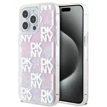 DKNY Apple iPhone 15 Pro Max 6,7 palca Hardcase Liquid Glitter Multilogo ružová