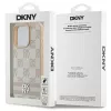 DKNY Károvaný vzor & potlačené pruhy puzdro pre iPhone 16 Pro - ružová
