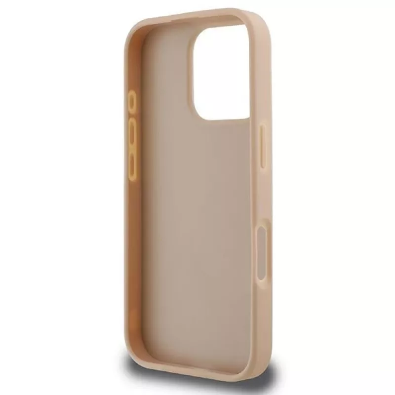 DKNY Károvaný vzor & potlačené pruhy puzdro pre iPhone 16 Pro - ružová