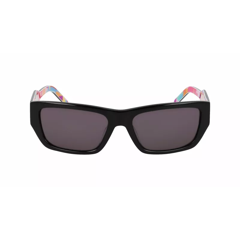 DKNY DK545S-002 dámske obdĺžnikové slnečné okuliare - čierny rám sivé gradientové sklo 56mm