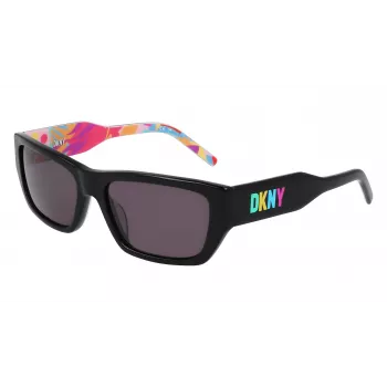 DKNY DK545S-002 dámske obdĺžnikové slnečné okuliare - čierny rám sivé gradientové sklo 56mm