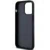 DKNY kožené puzdro Mono Stripe & kovové logo pre iPhone 14 Pro Max - čierna