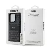 DKNY kožené puzdro Mono Stripe & kovové logo pre iPhone 15 Pro - čierna