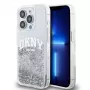 DKNY Liquid Glitter Arch Logo puzdro pre iPhone 14 Pro transparentné