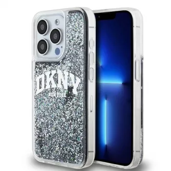 DKNY Liquid Glitter Big Logo iPhone 14 Pro puzdro - čierna