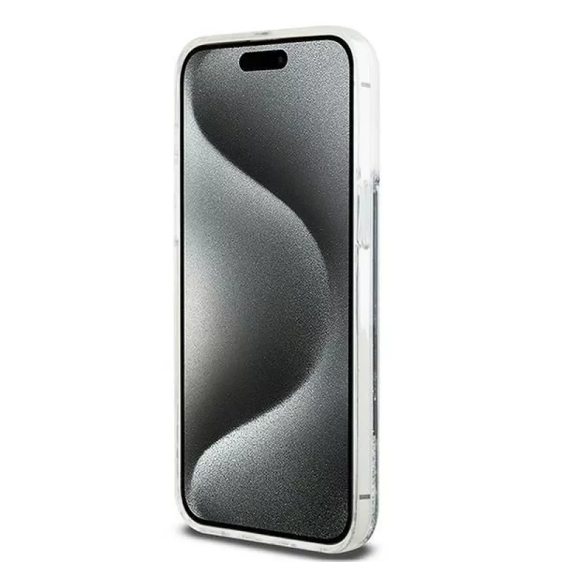 DKNY Liquid Glitter Big Logo iPhone 14 Pro Max puzdro - čierna