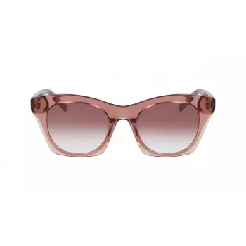 DKNY dámske slnečné okuliare DK541S-265 hnedé Havana hranatý acetátový rám s hnedými gradientovými polykarbonátovými šošovkami 51/21/140 mm