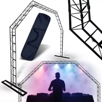 DNA PROFESSIONAL DNA DJ GATE Prenosný svetelný nosný systém, oceľ, čierna, nosnosť 60 kg, výška 1500-3000 mm