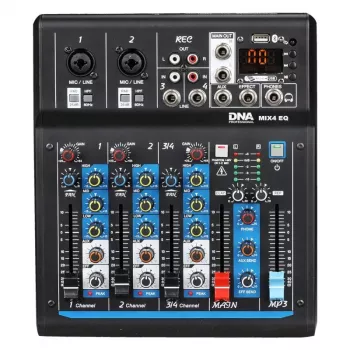 DNA Professional DNA MIX 4 EQ 4-kanálový analógový audio mixér s USB, MP3, Bluetooth