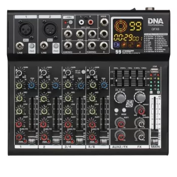 DNA PROFESSIONAL DNA QFX6 6-kanálový analógový zvukový mixér s Bluetooth