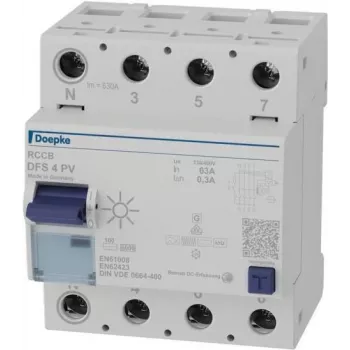 Doepke DFS4 063-4/0.30-PVFI prúdový chránič 4-pólový 63 A 300 mA Typ F 09146804