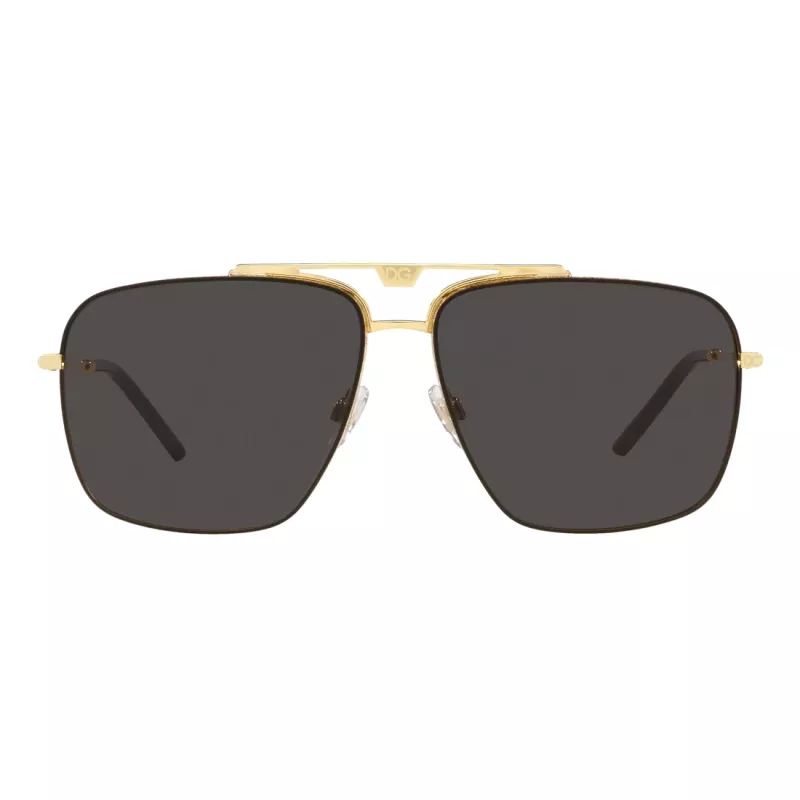 Dolce & Gabbana DG2264-02-87 slnečné okuliare pánske zlatý rám sivé sklá pilot 61mm