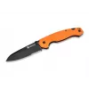 Dönges Professional záchranársky nôž s rezačom pásov a skla, čiastočne zúbkovaná čepeľ drop-point, hliníková rukoväť, čierna, 205 mm v otvorenom stave