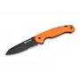 Dönges Professional záchranársky nôž s rezačom pásov a skla, čiastočne zúbkovaná čepeľ drop-point, hliníková rukoväť, čierna, 205 mm v otvorenom stave