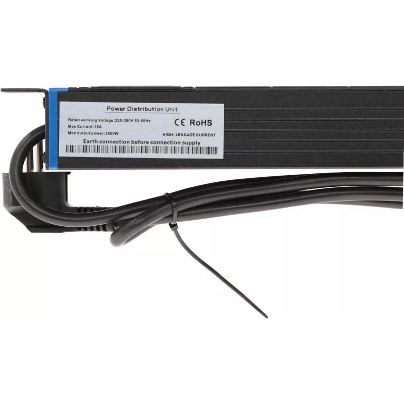 Rozvodná jednotka napájania DSIT DS-8PDU-C13 19" 1U, 8 výstupov C13, kábel 1,8 m, čierna