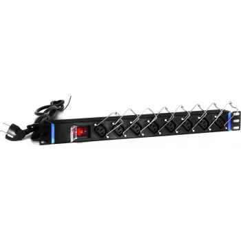 DSIT DS-8PDU-C13 Power Distribution Unit – 1U racková PDU, 8x IEC C13 výstupy, 10A 250V, 2m kábel, čierna