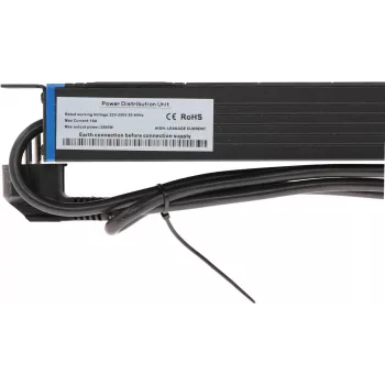 DSIT DS-8PDU-C14 1U rack PDU 8x C13 výstupy C14 konektor samec 10A 2300W 2m čierny