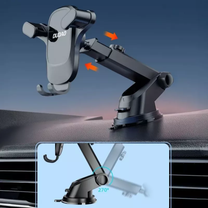 Dudao F5PRO+ držiak na mobil s prísavkou - čierny