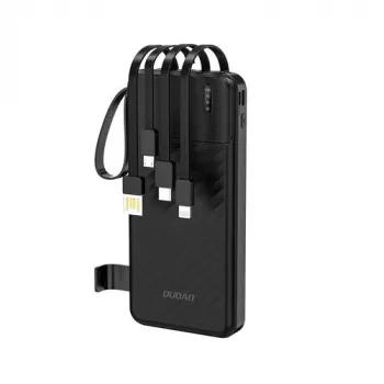 Dudao K11 10000mAh powerbanka s integrovanými káblami čierna