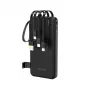 Dudao K11 10000mAh powerbanka s integrovanými káblami čierna