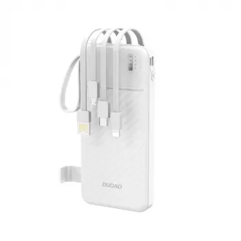 Dudao K11 10000mAh powerbanka s integrovanými káblami biela