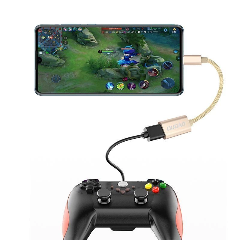 Dudao L15T OTG USB 2.0 na USB Type-C adaptérový kábel, sivá, 15 cm