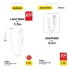 Dudao L16i audio adaptér Lightning na 3,5 mm biely