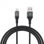 Dudao L3ST USB-A na USB-C 5A kábel 1,2m pletený - čierny