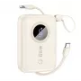Dudao PD22.5W powerbank s integrovanými káblami, funkcia rýchleho nabíjania, 10000mAh, biely