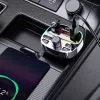 Dudao R2PRO+ auto FM-transmitter s PD25W Bluetooth 5.3 RGB nabíjacie porty - čierna a strieborná