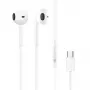 Dudao USB Type-C konektor stereo headset nový ergonomický dizajn ušných vložiek X3C biela