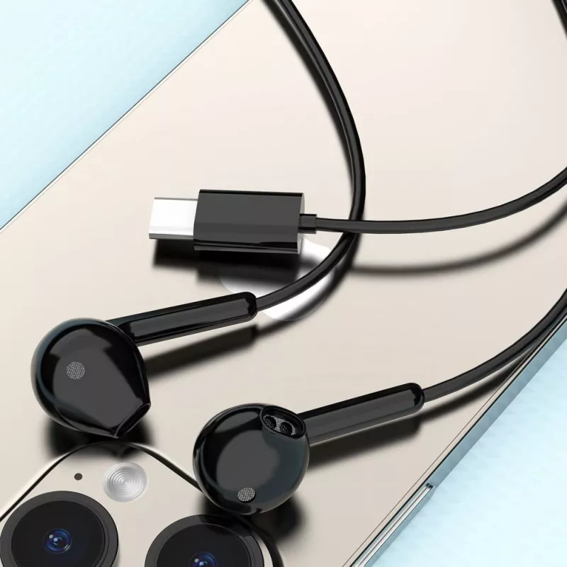 Dudao X3C In-Ear drôtové USB-C slúchadlá 1,2m - čierne