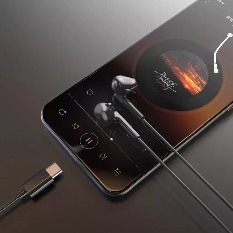 Dudao X3C In-Ear drôtové USB-C slúchadlá 1,2m - čierne
