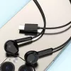 DUDAO X3C drôtové in-ear USB-C slúchadlá 1,2 m - čierne